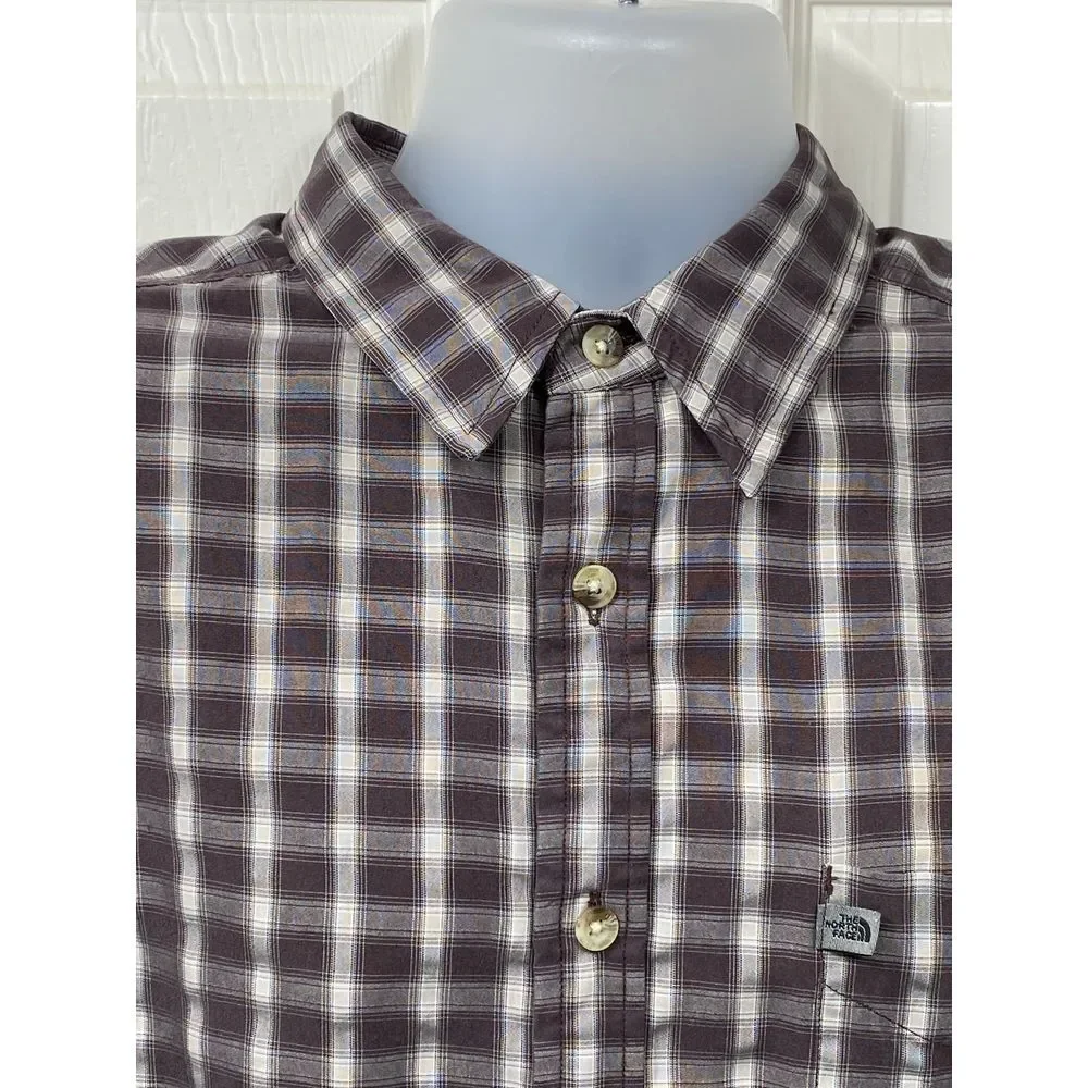 The‎ North Face Men's Plaid Short Sleeve Button Down Shirt Outdoor Hiking L/G